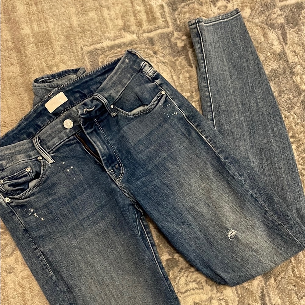 COPY - MOTHER Dark Blue Skinny Jeans